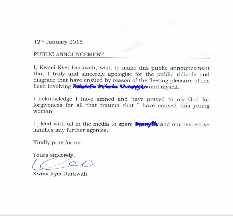 KKD Apology Letter
